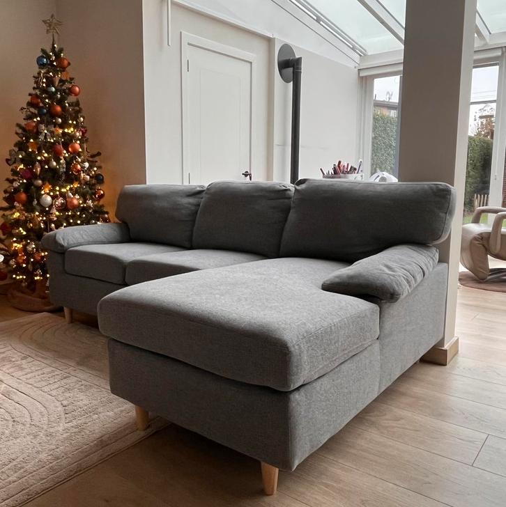 Zetel - 3 personen - chaise longue - zo goed als nieuw, Huis en Inrichting, Zetels | Zetels en Chaises Longues, Zo goed als nieuw