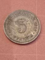 EMPIRE ALLEMAND 5 Pfennig 1911 A, Timbres & Monnaies, Monnaies | Europe | Monnaies non-euro, Enlèvement ou Envoi, Monnaie en vrac