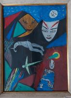 2 duits expressionistische waterverf schilderijen midcentury, Ophalen of Verzenden