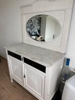 Antiek kastje met spiegel, Gebruikt, 100 tot 150 cm, Eikenhout, Ophalen of Verzenden