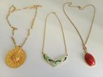 Vintage colliers - Sole goud atelier - Emaille & Carneool, Goud, Goud, Ophalen of Verzenden, Zo goed als nieuw