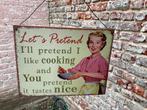 Blikken bord retrostijl  “I’ll pretend I like cooking”, Ophalen of Verzenden, Huis en Inrichting