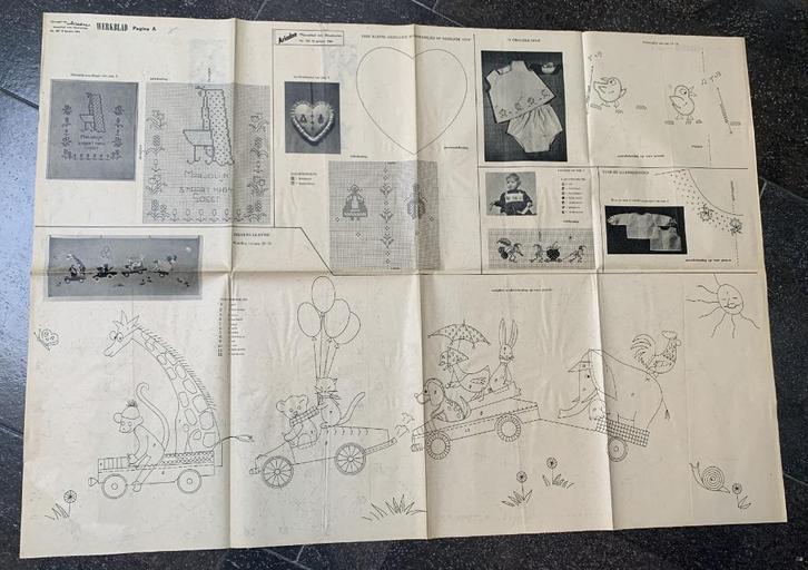 Vintage : jaar 1964 : 12 Patronen voor borduren, Verzamelen, Kleding en Patronen, Zo goed als nieuw, Overige typen, Ophalen of Verzenden