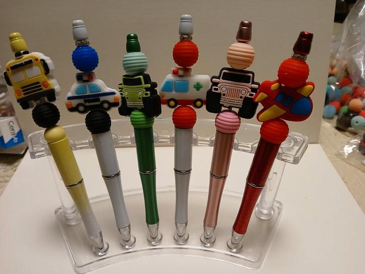 Kralen pen Voertuigen en Bloemen, Verzamelen, Pennenverzamelingen, Ophalen of Verzenden