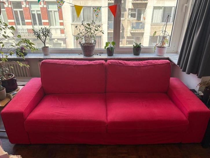 Leuke 3 zit Ikea Kivik met voetenbank, Huis en Inrichting, Zetels | Zetels en Chaises Longues, Gebruikt, Driepersoons, 200 tot 250 cm