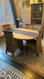 Houten tafel en stoelen set, Antiek en Kunst, Ophalen