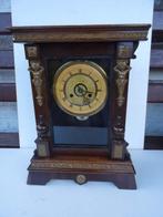 Antieke pendule  1900's — prachtige koperen afwerking, Ophalen of Verzenden