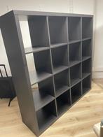IKEA KALLAX 4x4 plank - zwart/bruin - Zo goed als nieuw, Huis en Inrichting, Ophalen, Zo goed als nieuw