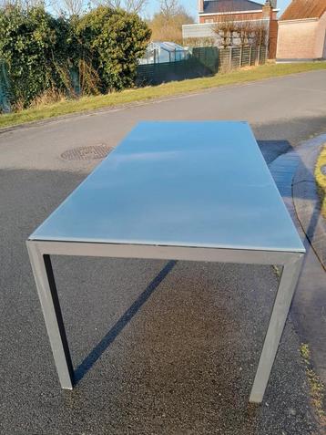 Table d'extérieur en aluminium avec verre trempé, Enlèvement, Comme neuf, Aluminium