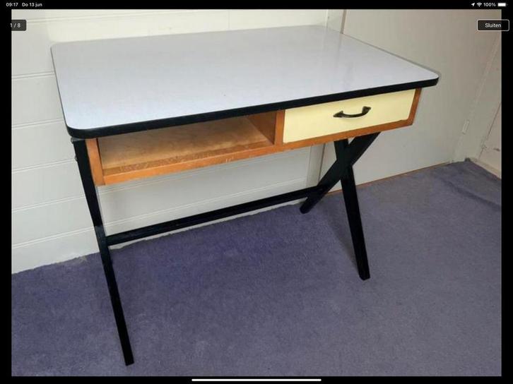 Vintage Coen de Vries schrijftafeltje, Huis en Inrichting, Bureaus, Zo goed als nieuw, Ophalen
