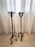 2 chandeliers sur pied en fer forgé — brutaliste noir, Antiquités & Art, Enlèvement
