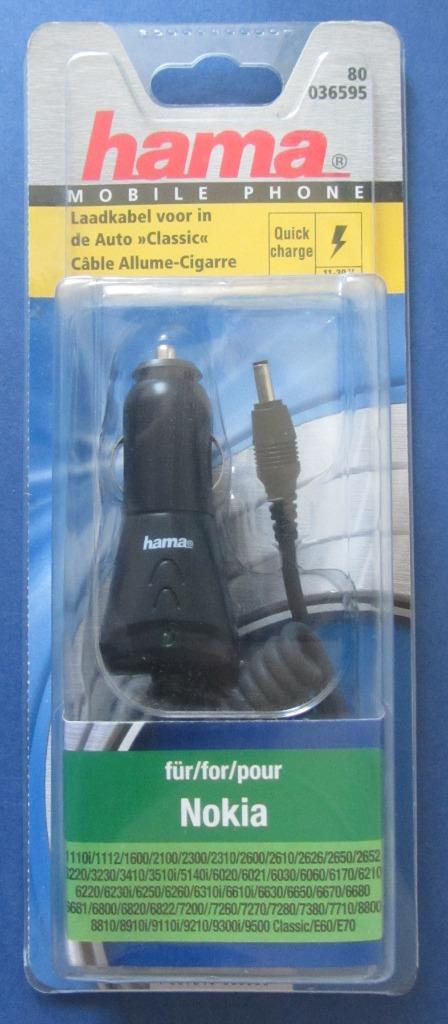 Nokia GSM - Laadkabel voor in de auto - HAMA - Nieuw !, Ophalen of Verzenden