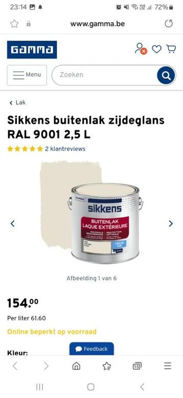 verf buiten lak Sikkens 154€ => 75€ beschikbaar voor biedingen