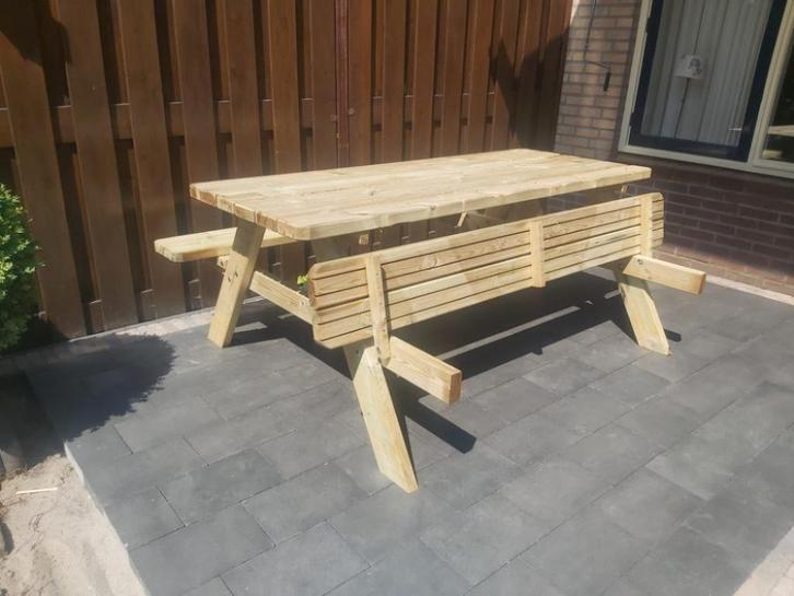 Mooie Geïmpregneerde Picknicktafels, Tuin en Terras, Picknicktafels, Nieuw, Rechthoekig, Hout, Inklapbaar, Ophalen of Verzenden