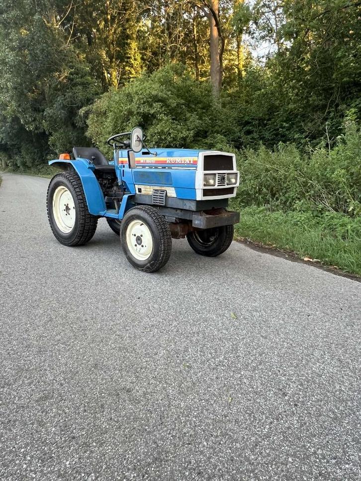 Prachtige Mitsubishi mt1601 18pk 3cil 4x4 4nieuwe gazonbande, Tuin en Terras, Zitmaaiers, 90 tot 120 cm, Elektrische starter, Versnellingen