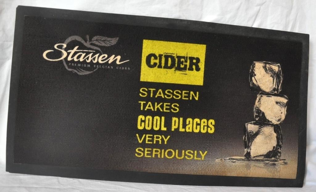 tapis de comptoir de brasserie pub cidre stassen, Collections, Marques & Objets publicitaires, Enlèvement ou Envoi, Utilisé, Autres types