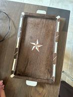 Vintage anglo-indiase decoratieve dienblad, Ophalen, Gebruikt, Rechthoekig, Hout