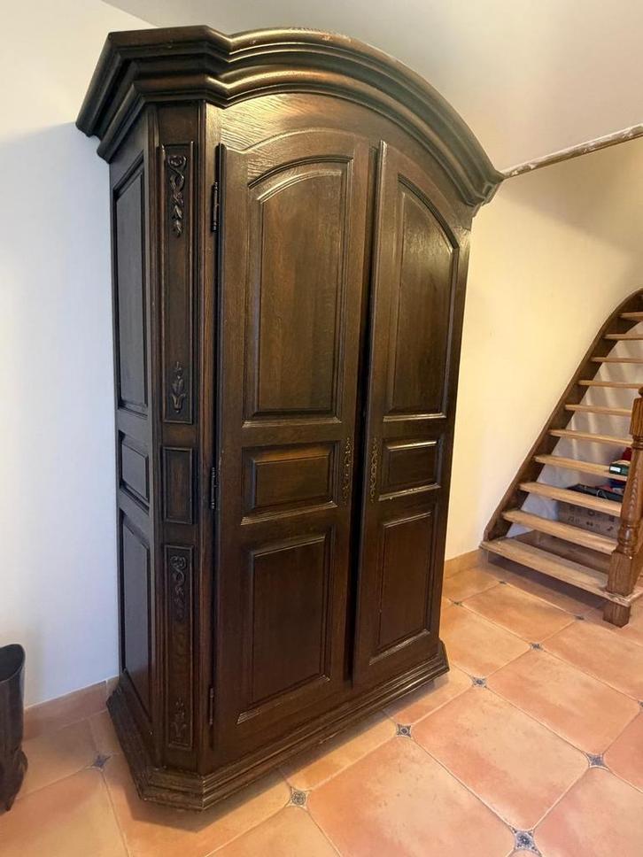 Antieke massief houten kleerkast / linnenkast – vintage, Antiek en Kunst, Antiek | Meubels | Kasten, Ophalen