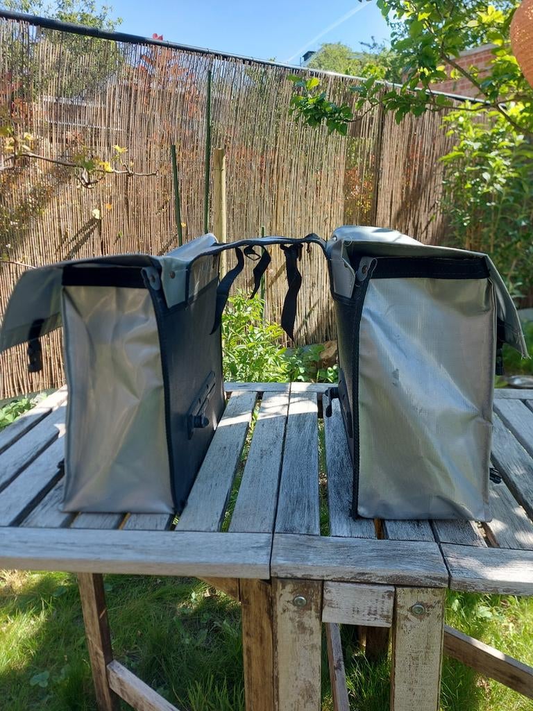 Fietszakken - dubbel model, grijs, Ophalen