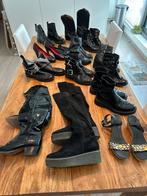 Lot chaussures + bottes 38 noires, Enlèvement, Porté, Noir