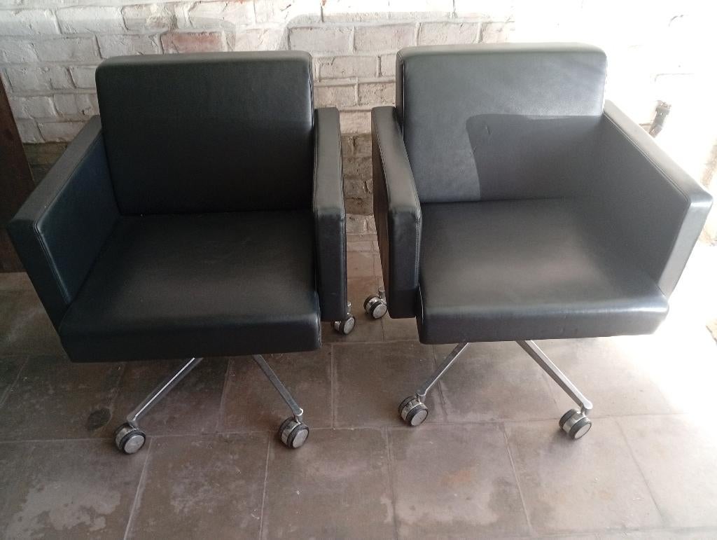 Rare paire de fauteuils de luxe Poltrona, Maison & Meubles, Fauteuils, Enlèvement, Cuir