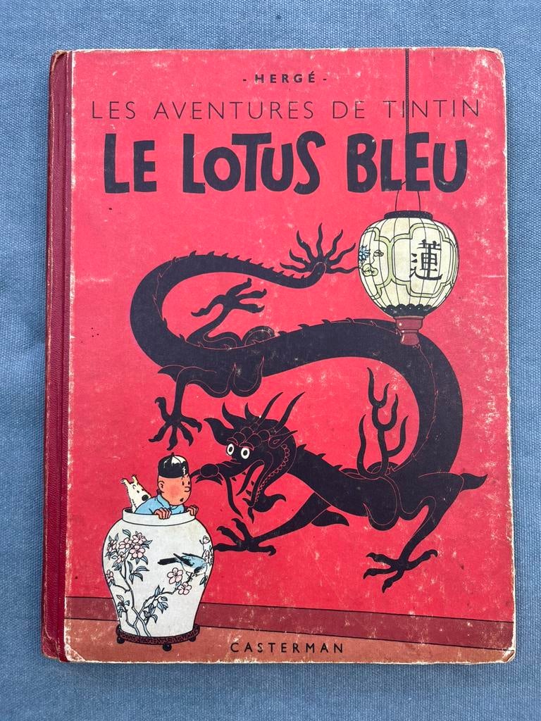 Tintin: Le Lotus Bleu, B1 1946, Eén stripboek, Ophalen of Verzenden, Gelezen