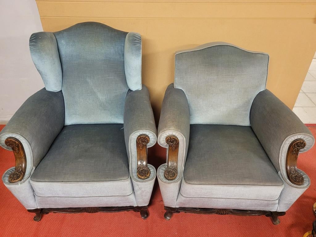 2 x antieken eenzit zetels +100jaar oud, Antiek en Kunst, Ophalen