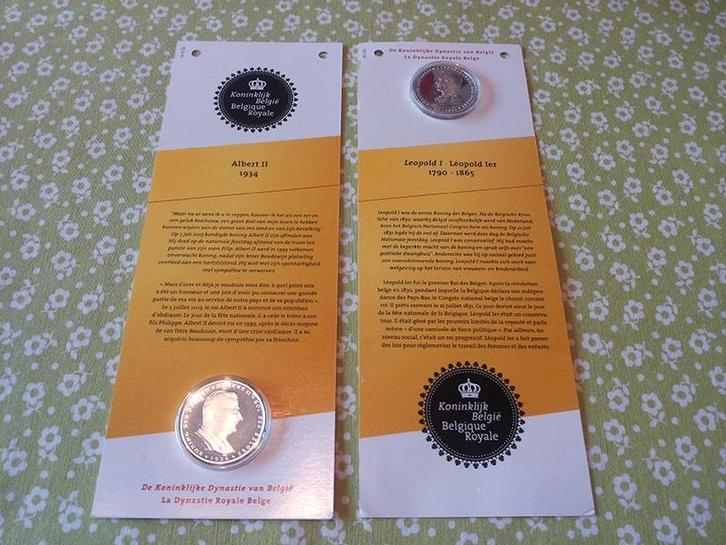 Koning Albert II en Leopold I verzilverde munten, Postzegels en Munten, Munten | Europa | Niet-Euromunten, Ophalen of Verzenden