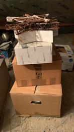 Lot kerstversiering, glazen bollen, linten, verlichting…, Ophalen, Zo goed als nieuw