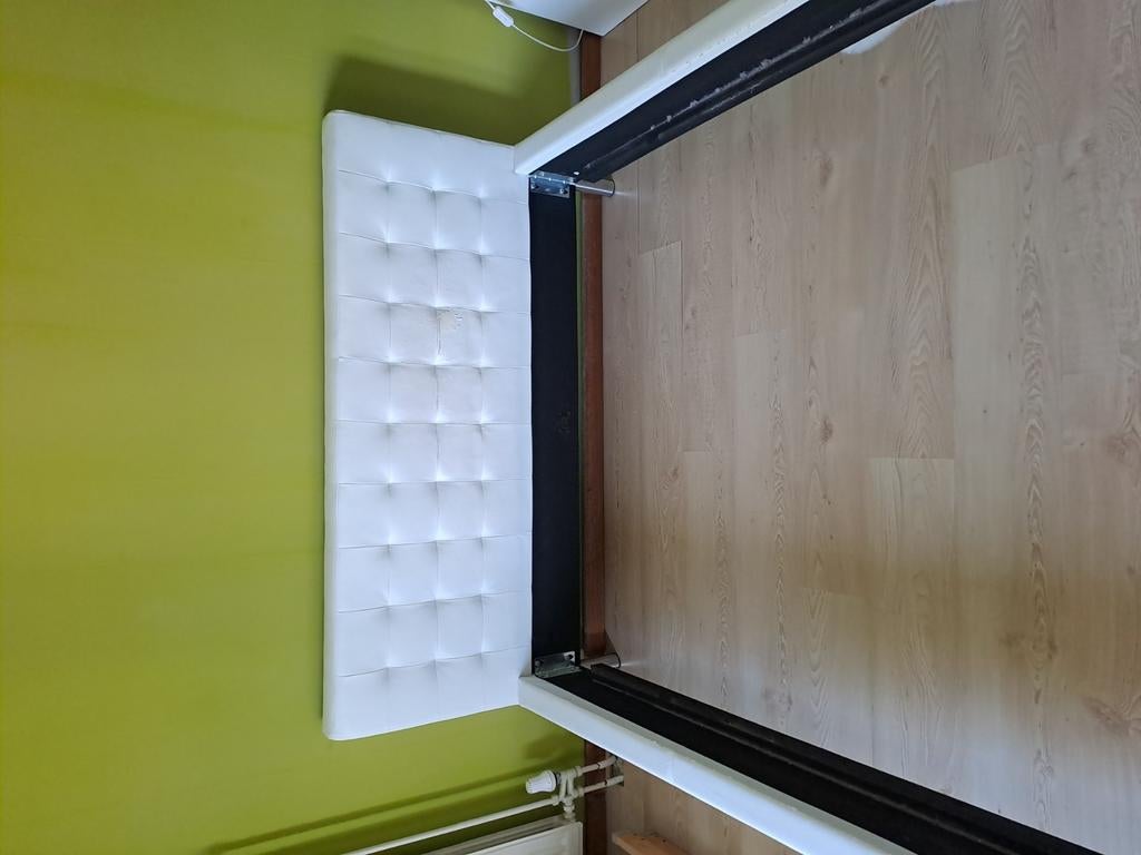 Lit blanc, Maison & Meubles, Enlèvement, Utilisé, Deux personnes, Blanc