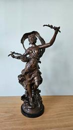 Antiek Art Nouveau Beeld "Poésie" – Auguste Moreau – Régule, Antiquités & Art, Art | Sculptures & Bois, Statue, Art nouveau, Patiné