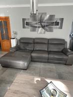 Salon en cuir gris taupe, Enlèvement, Comme neuf, Cuir