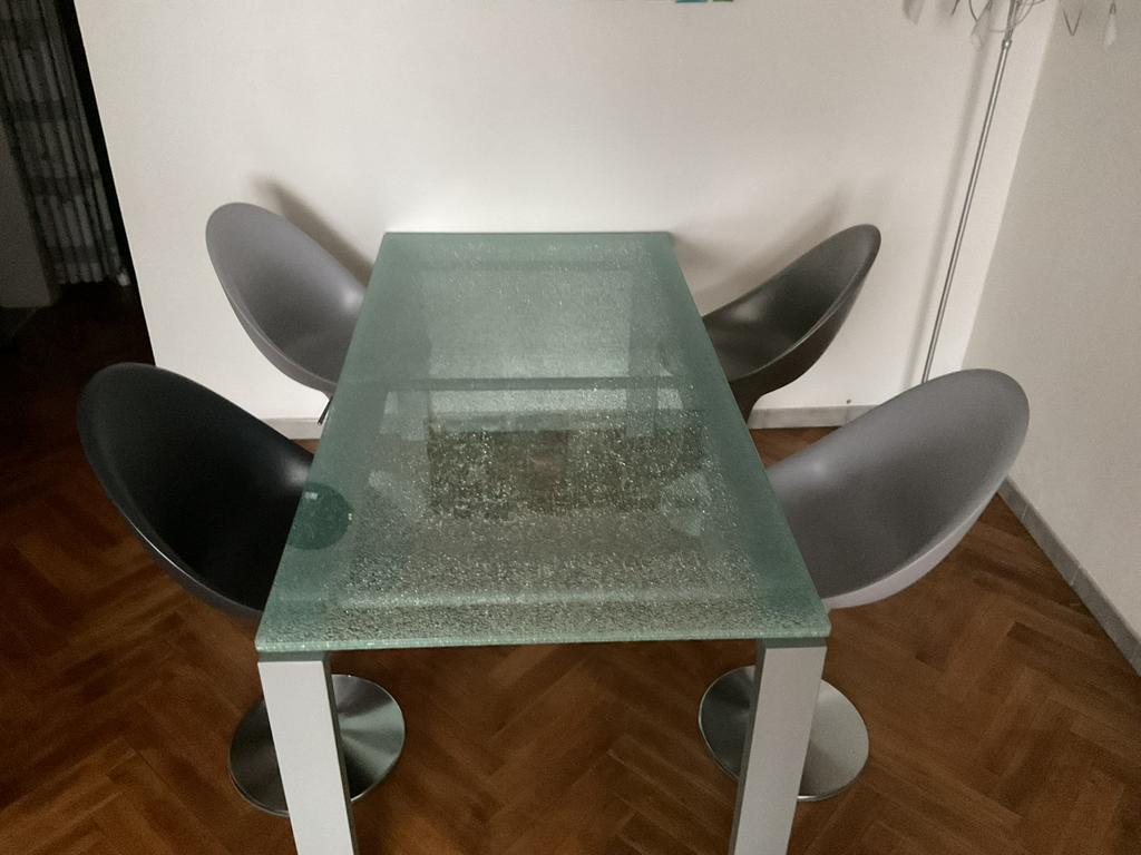 Splendide table Design en verre feuilleté 3 couches, Enlèvement