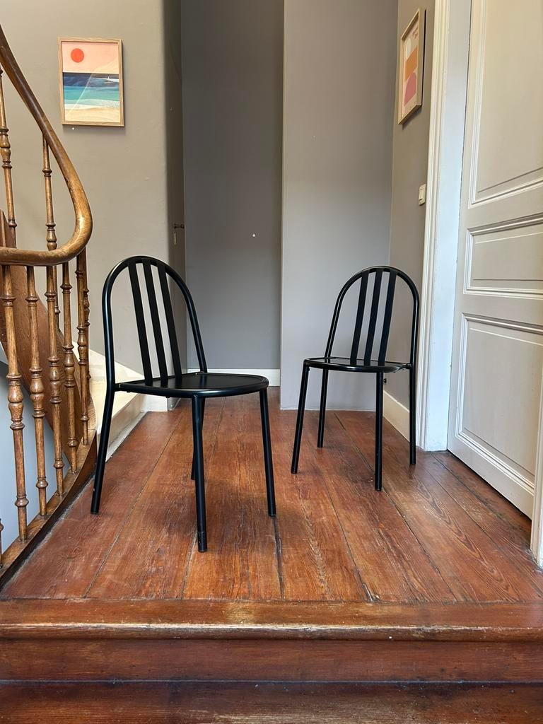 2 chaises noires Robert Mallet-Stevens — années 1980, Maison & Meubles, Chaises, Vintage design, Deux, Enlèvement, Utilisé