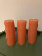Bolsius oranje kaarsen 3 stuks, Enlèvement ou Envoi, Comme neuf, Bougie
