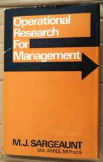 Operational Research for Management - 1965 - M. J. Sargeaunt, M.J. Sargeaunt, Management, Utilisé, Envoi