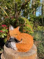 Beeld vos, tuin, vijver, gazon, boerderij 35cm, Ophalen of Verzenden, Nieuw, Kunststof, Dierenbeeld