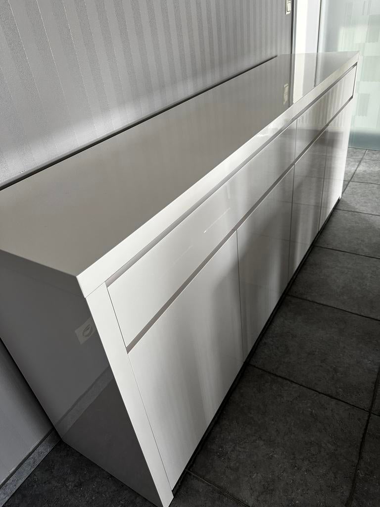 Salon complet Weba blanc brillant, Maison & Meubles, Salles à manger complètes, Utilisé, Enlèvement