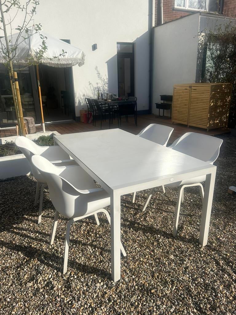 Tuintafel met 4 stoelen Hartman, Tuin en Terras, Ophalen, Zo goed als nieuw, Aluminium, Stoel