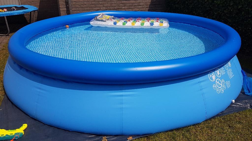 Intex Easy Set Pool 3.96m x 84cm, Jardin & Terrasse, Piscines, Utilisé, Piscine gonflable, 80 à 120 cm, 200 à 400 cm, 300 cm ou plus