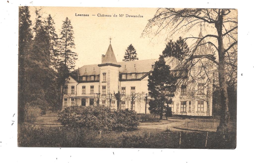 Leernes NA10: Château de Mr Dewandre 1945, Envoi, 1940 à 1960, Affranchie, Hainaut