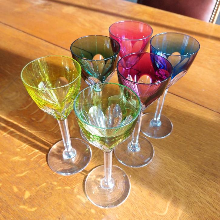6 verres Val St Lambert, Antiquités & Art, Antiquités | Verre & Cristal, Enlèvement