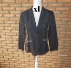 (113)- veste d'été femme t.xl noir beige - affinités -, Zwart, Affinités, Maat 42/44 (L), Ophalen of Verzenden