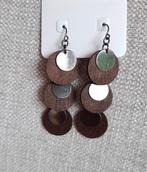 Boucles d'oreilles marron argenté, Neuf, Enlèvement ou Envoi, Brun, Autres matériaux