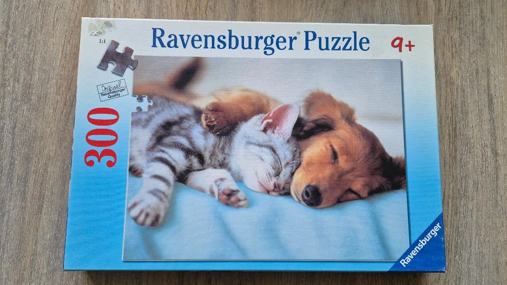 Puzzel Ravensburger kat & hond, Ophalen of Verzenden, Minder dan 500 stukjes, Zo goed als nieuw, Legpuzzel