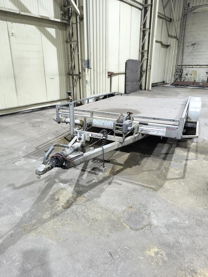 Remorque Plateau Double Essieu (Porte-engin/Porte-voiture), Autos : Divers, Remorques, Utilisé, Enlèvement