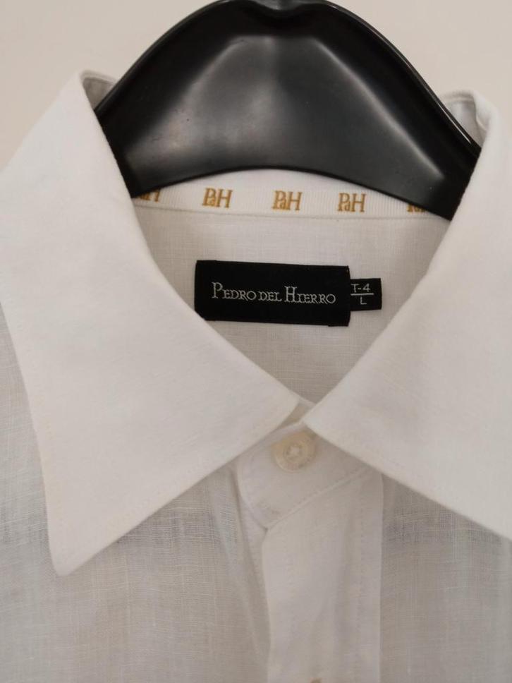Chemise en lin Pedro del Hierro taille L T4 neuve jamais por, Vêtements | Hommes, Chemises, Neuf, Tour de cou 41/42 (L), Blanc