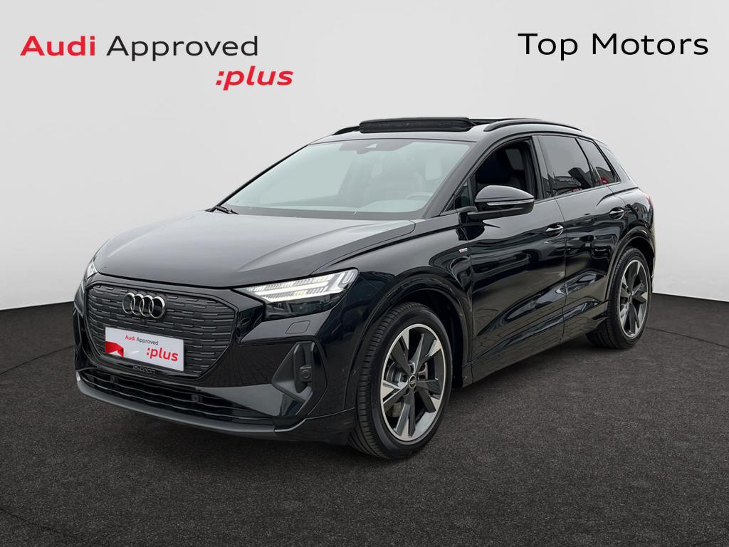 Audi Q4 e-tron 286PK*82KWH*S-LINE*PANODAK*CAMERA*SENSOREN*WA, Automaat, Zwart, Elektrisch, SUV of Terreinwagen