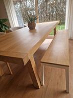 Tafel + bank massief eik, Huis en Inrichting, Ophalen