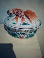 Oude prachtige sierschaal thema vissen, Ophalen of Verzenden